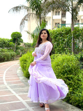 Hand embroidered lilac anarkali